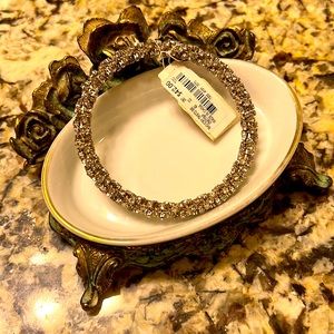 Silver Rhinestone Bangle Bracelet